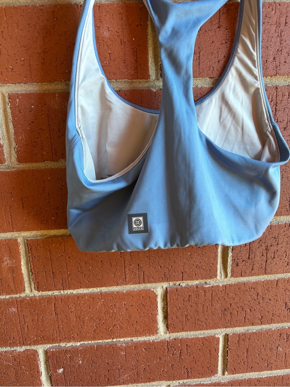 Jolyn Blue Indy Longline Racerback  Workout Sports Bra Size Medium